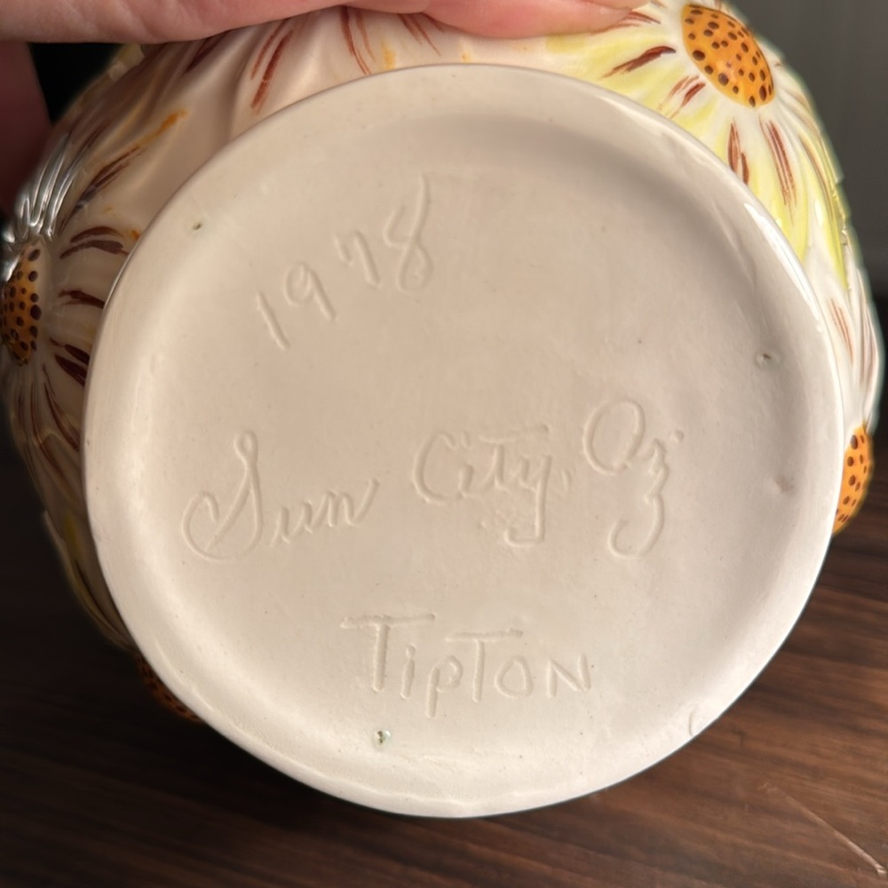 1978 Sunflower Ceramic Candle Holder Sun City, AZ Tipton - Picture 6 of 6